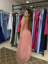 VESTIDO DECOTE TRIANGULO TULE BRILHANTE VESTIDO DE FESTA PETRA FINA